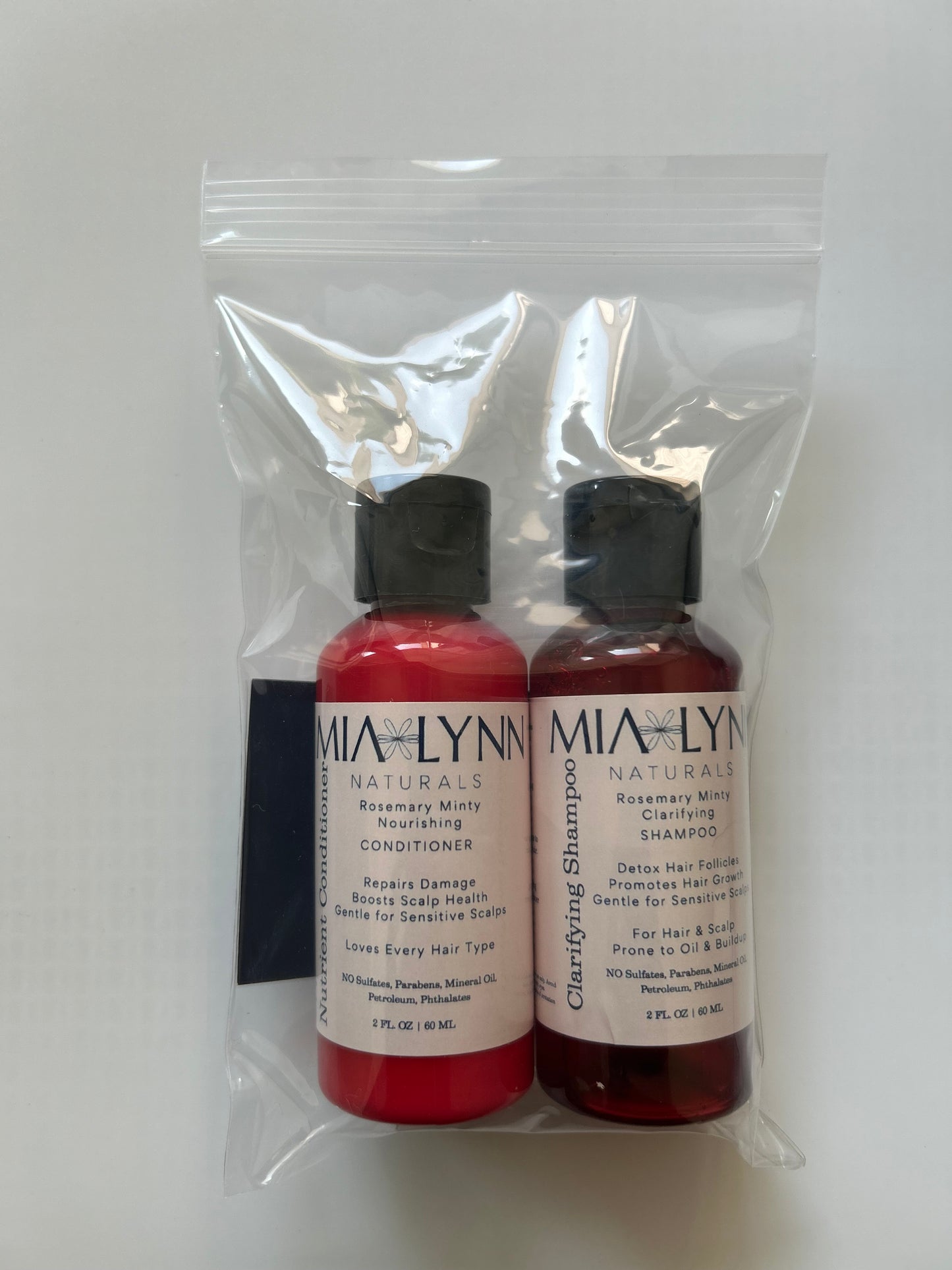 Travel Size Rosemary Minty Shampoo and Conditioner