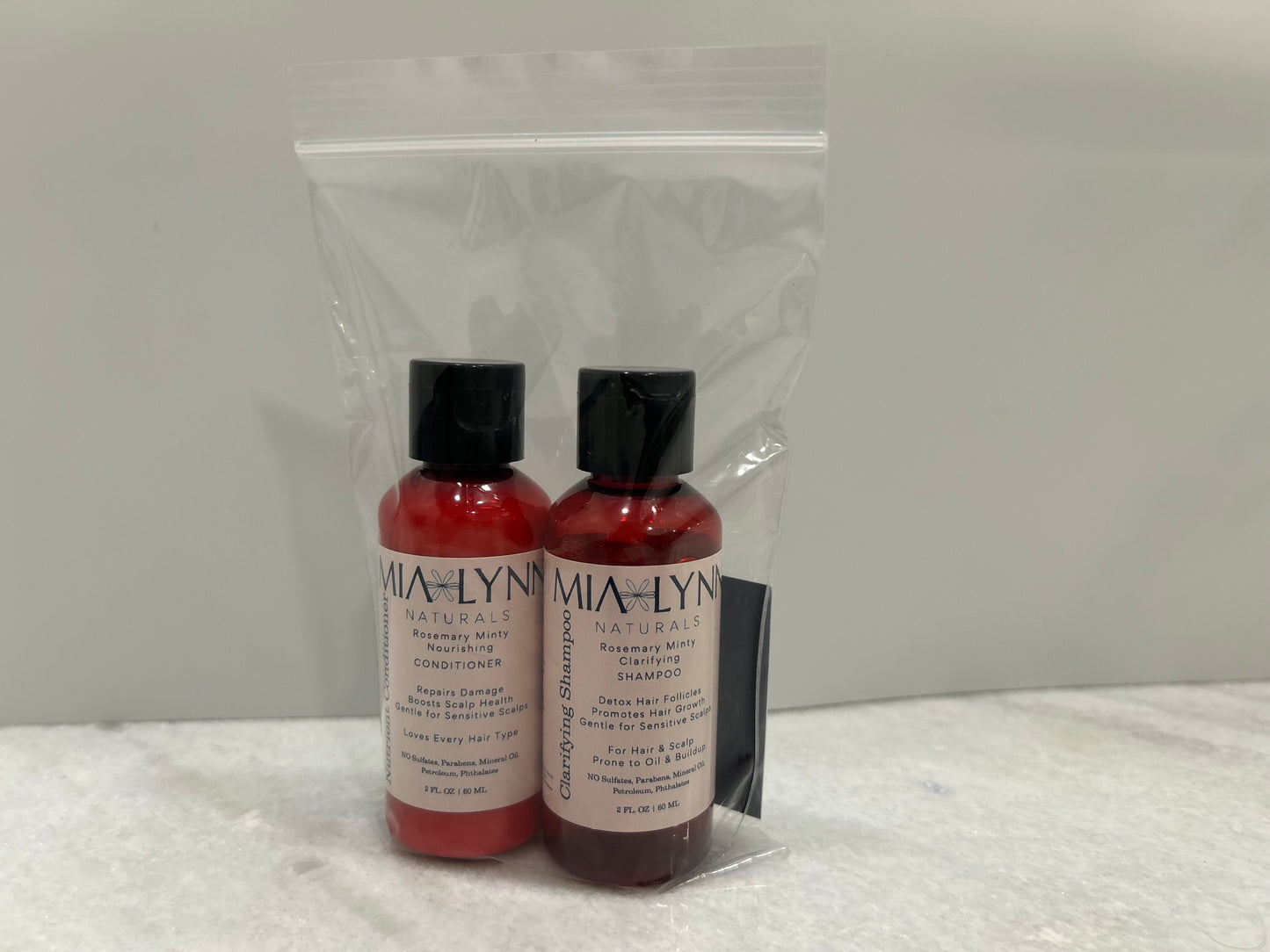 Travel Size Rosemary Minty Shampoo and Conditioner