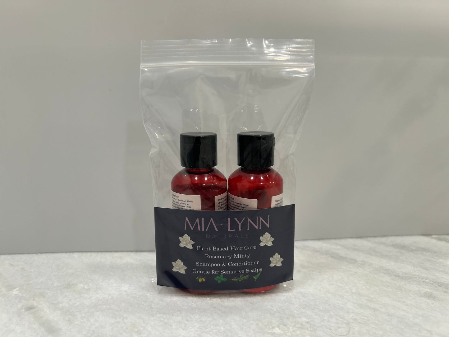 Travel Size Rosemary Minty Shampoo and Conditioner