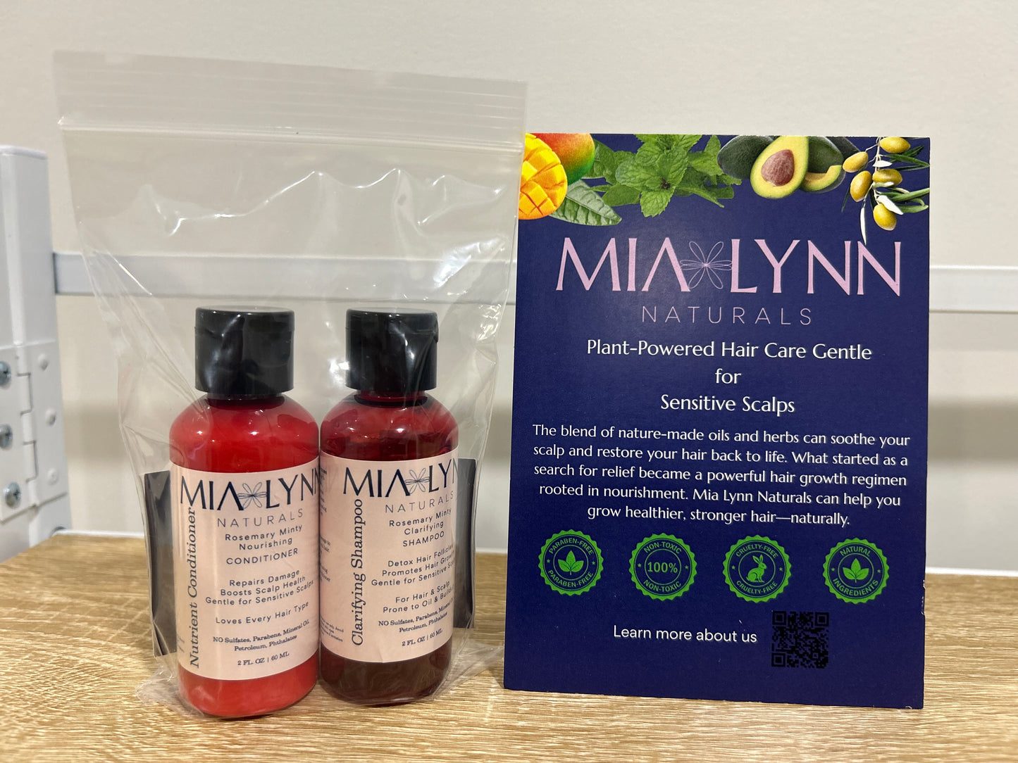 Travel Size Rosemary Minty Shampoo and Conditioner