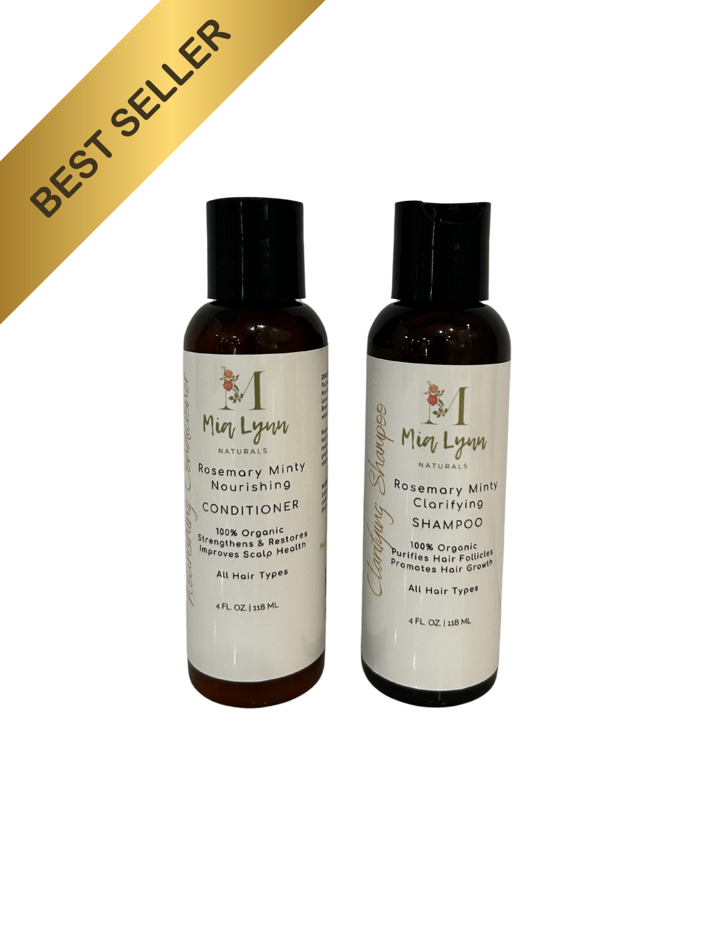 Travel Size Rosemary Minty Shampoo and Conditioner - Mialynnnaturals